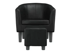 Poltrona* Poltrona | Cadeira Relax com apoio de pés couro artificial SHL436921 Preto