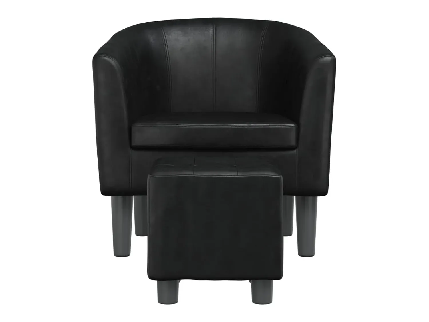Poltrona* Poltrona | Cadeira Relax com apoio de pés couro artificial SHL436921 Preto
