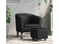 Poltrona* Poltrona | Cadeira Relax com apoio de pés couro artificial SHL436921 Preto