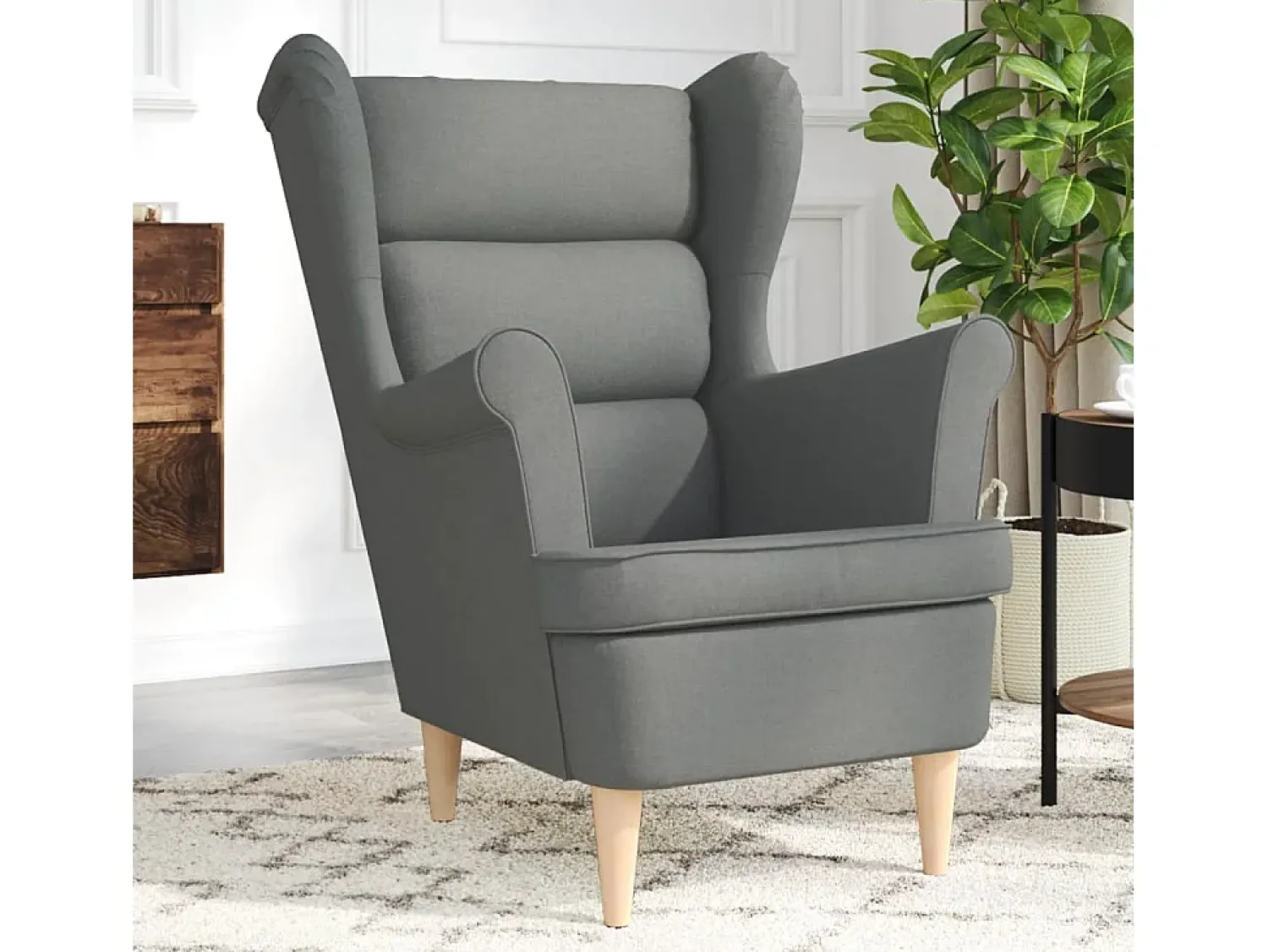 Poltrona| Poltrona | Cadeira Relax com apoio de braços 74x84x100 cm tecido cinzento-escuro SHL345618 Cinza antracite