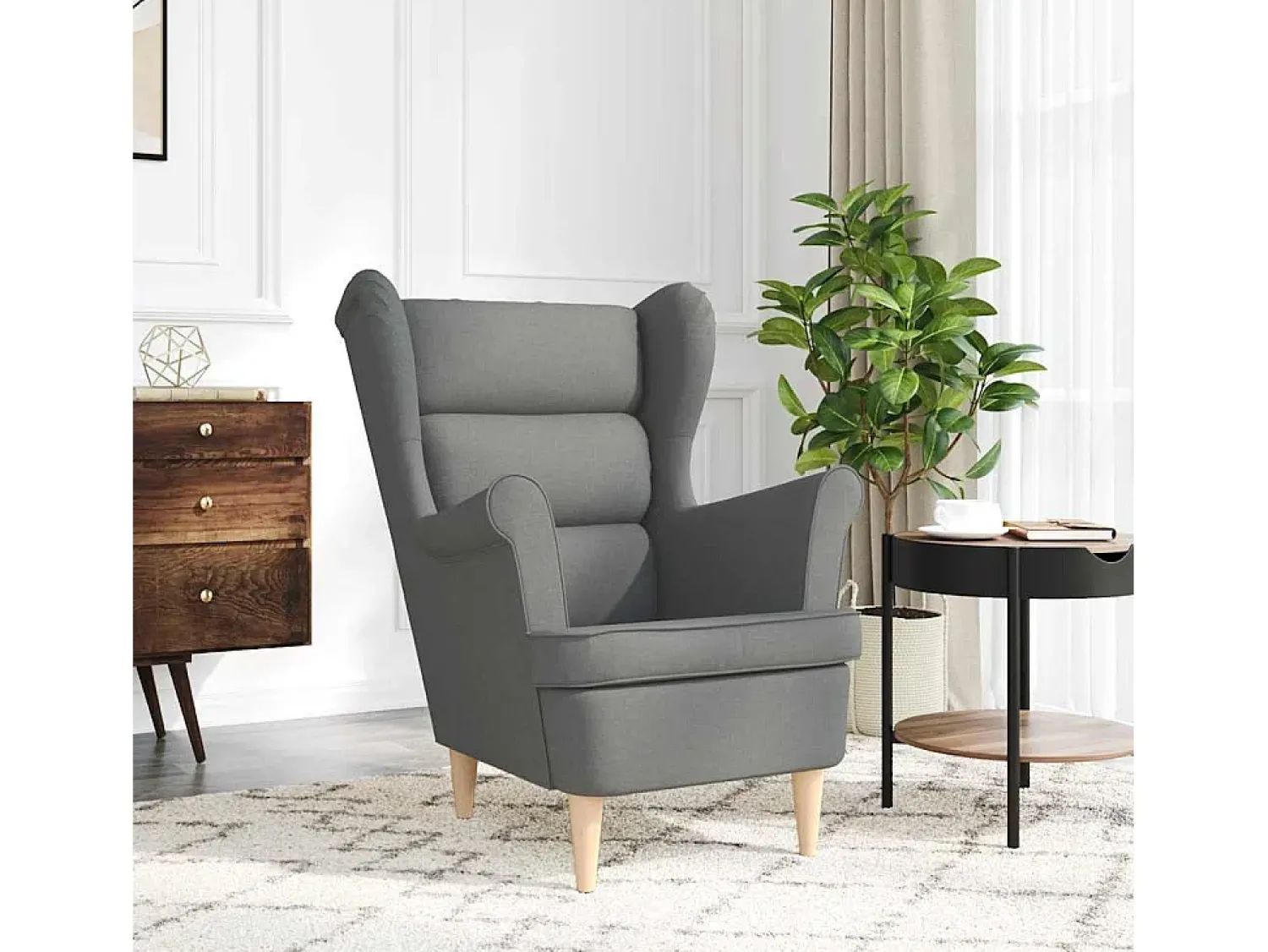 Poltrona| Poltrona | Cadeira Relax com apoio de braços 74x84x100 cm tecido cinzento-escuro SHL345618 Cinza antracite
