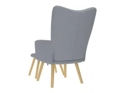 Poltrona | Cadeira Relax com banco p/ pés tecido cinza-claro SHL102292^ Poltrona