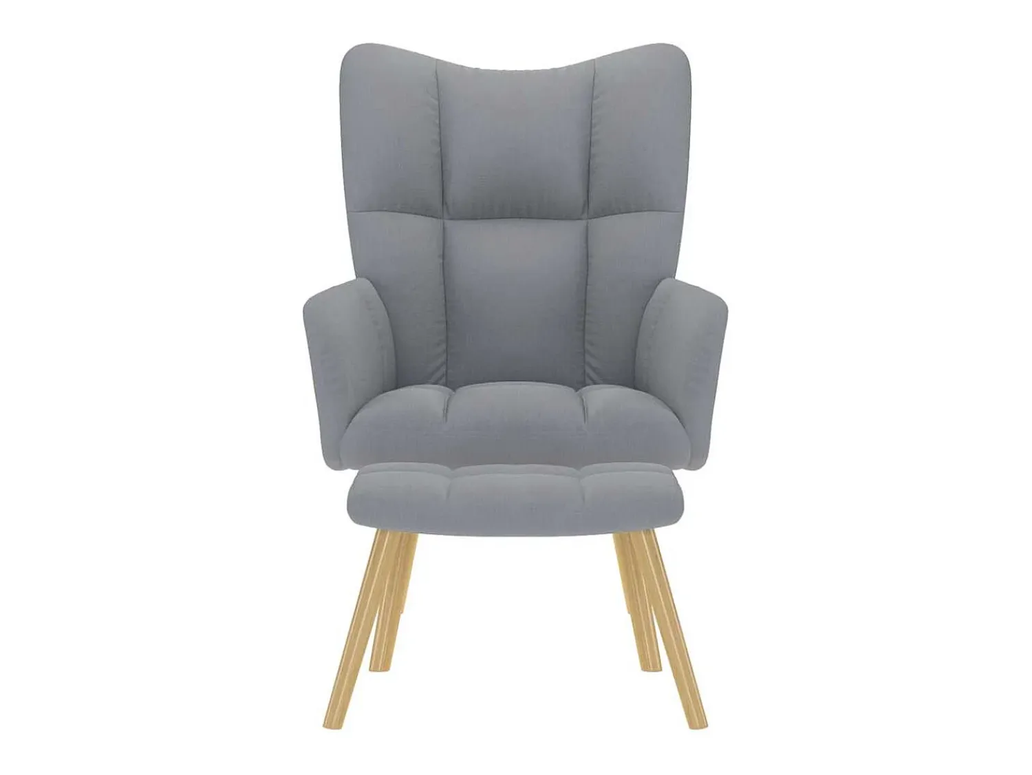 Poltrona | Cadeira Relax com banco p/ pés tecido cinza-claro SHL102292^ Poltrona