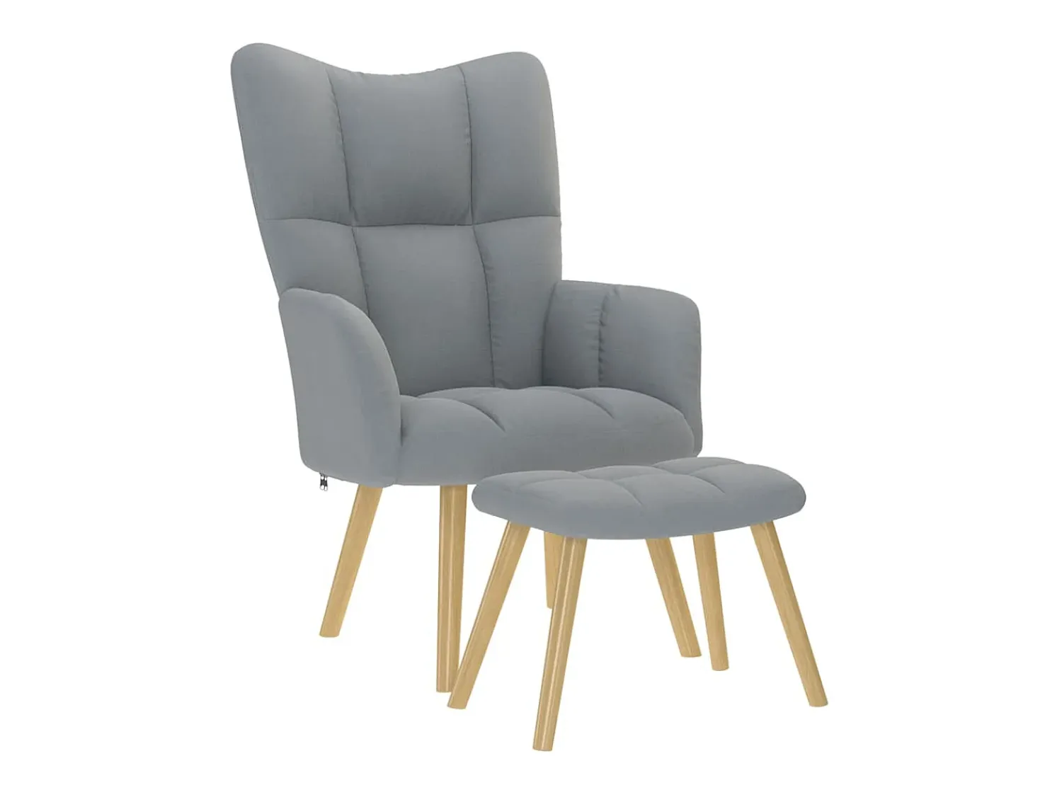 Poltrona | Cadeira Relax com banco p/ pés tecido cinza-claro SHL102292^ Poltrona