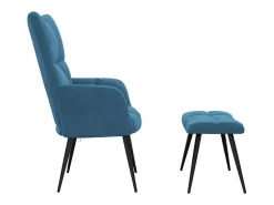 Online Poltrona | Cadeira Relax com banco veludo SHL377516 Azul
