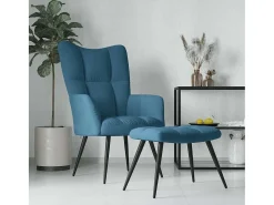 Online Poltrona | Cadeira Relax com banco veludo SHL377516 Azul