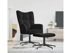 Poltrona| Poltrona | Cadeira Relax com banco veludo SHL352305 Preto