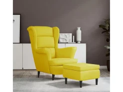 Poltrona| Poltrona | Cadeira Relax com banco veludo mostarda SHL732887 Amarelo