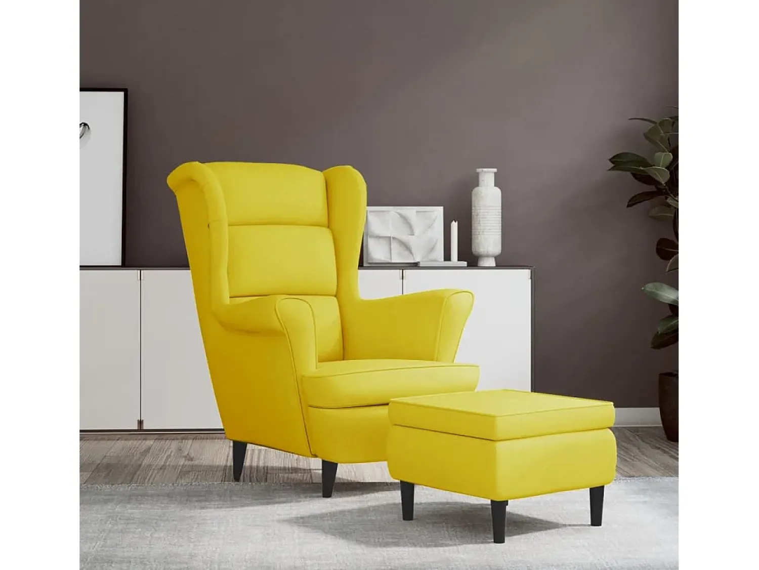Poltrona| Poltrona | Cadeira Relax com banco veludo mostarda SHL732887 Amarelo
