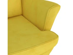 Poltrona| Poltrona | Cadeira Relax com banco veludo mostarda SHL732887 Amarelo