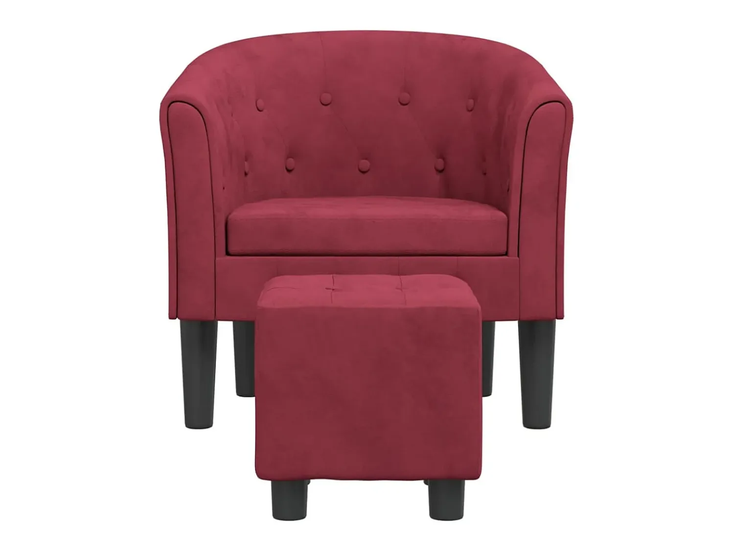 Poltrona* Poltrona | Cadeira Relax com apoio de pés veludo -tinto SHL792212 Vermelho