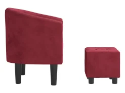 Poltrona* Poltrona | Cadeira Relax com apoio de pés veludo -tinto SHL792212 Vermelho