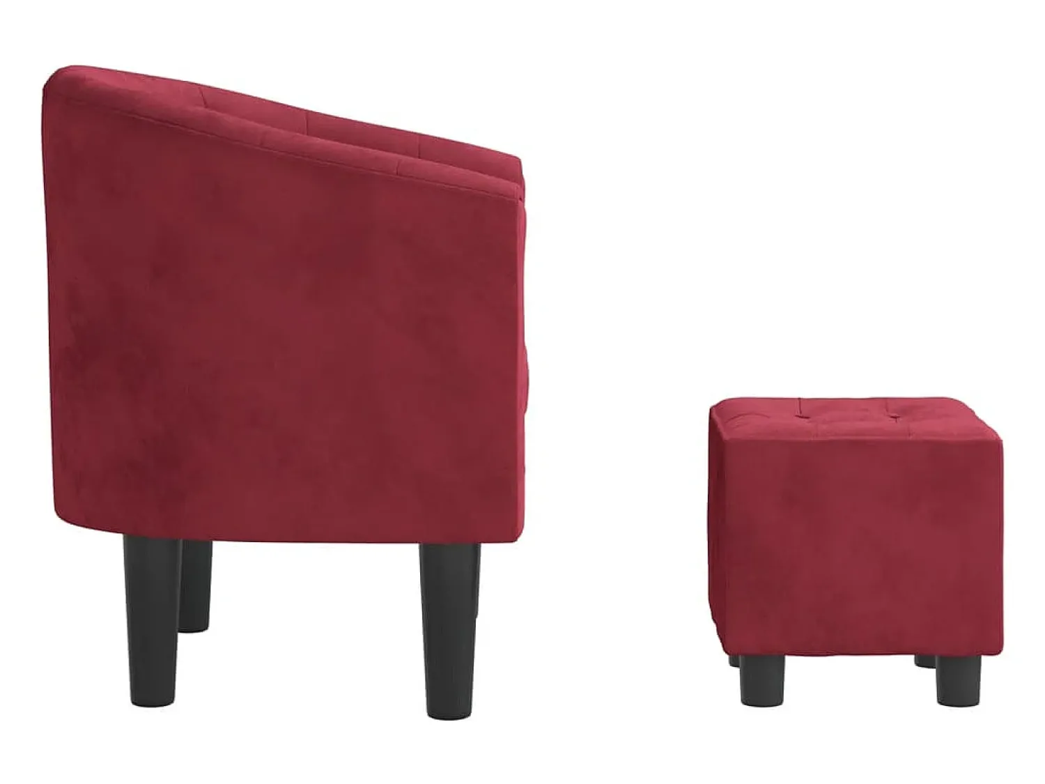 Poltrona* Poltrona | Cadeira Relax com apoio de pés veludo -tinto SHL792212 Vermelho