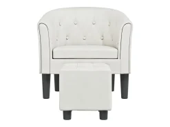 Poltrona* Poltrona | Cadeira Relax com apoio de pés couro artificial SHL687426 Branco