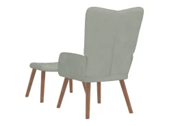Poltrona | Cadeira Relax com banco veludo -claro SHL943681^ Poltrona