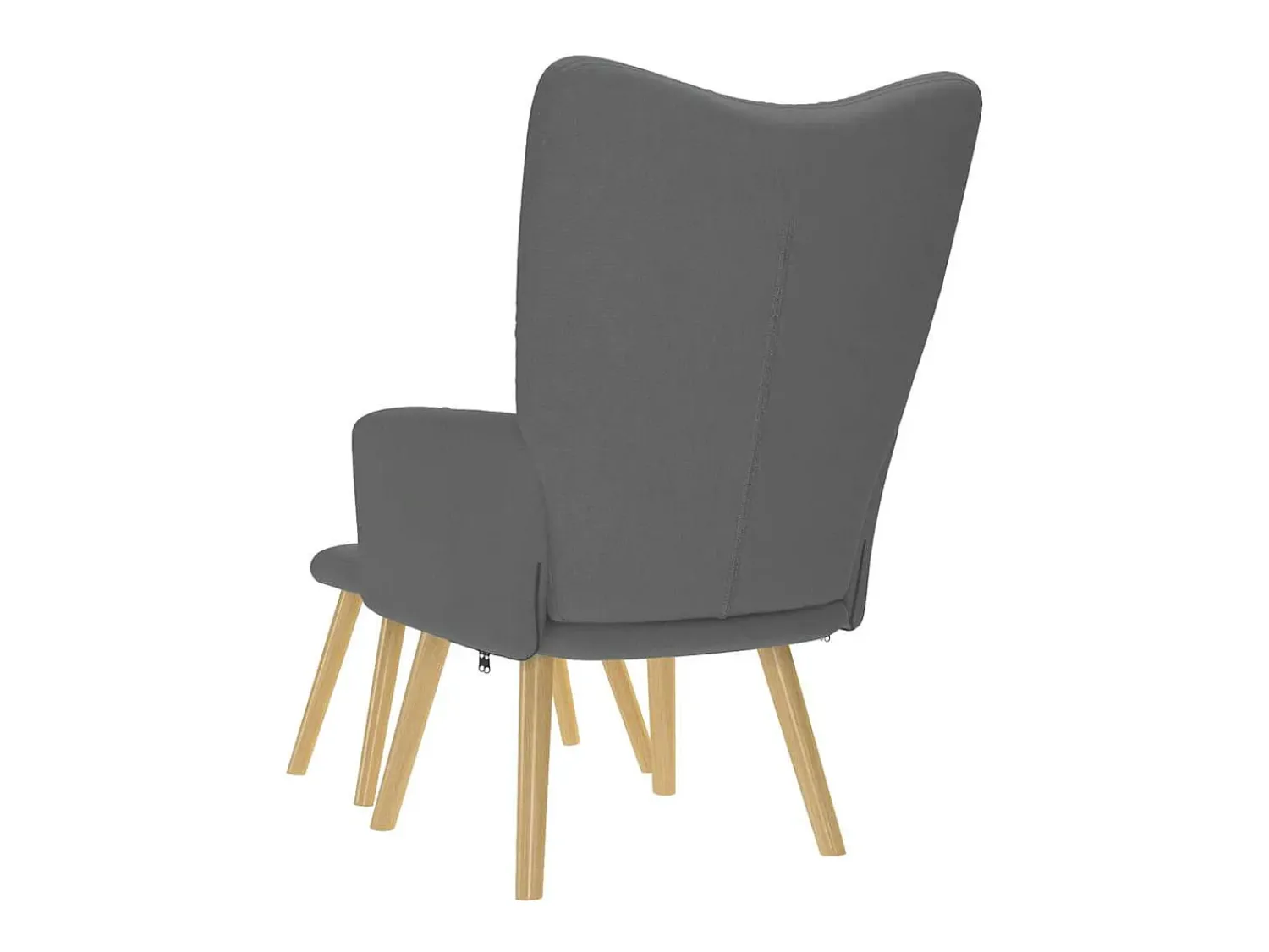 Poltrona | Cadeira Relax com banco p/ pés tecido cinza-escuro SHL574071^ Poltrona