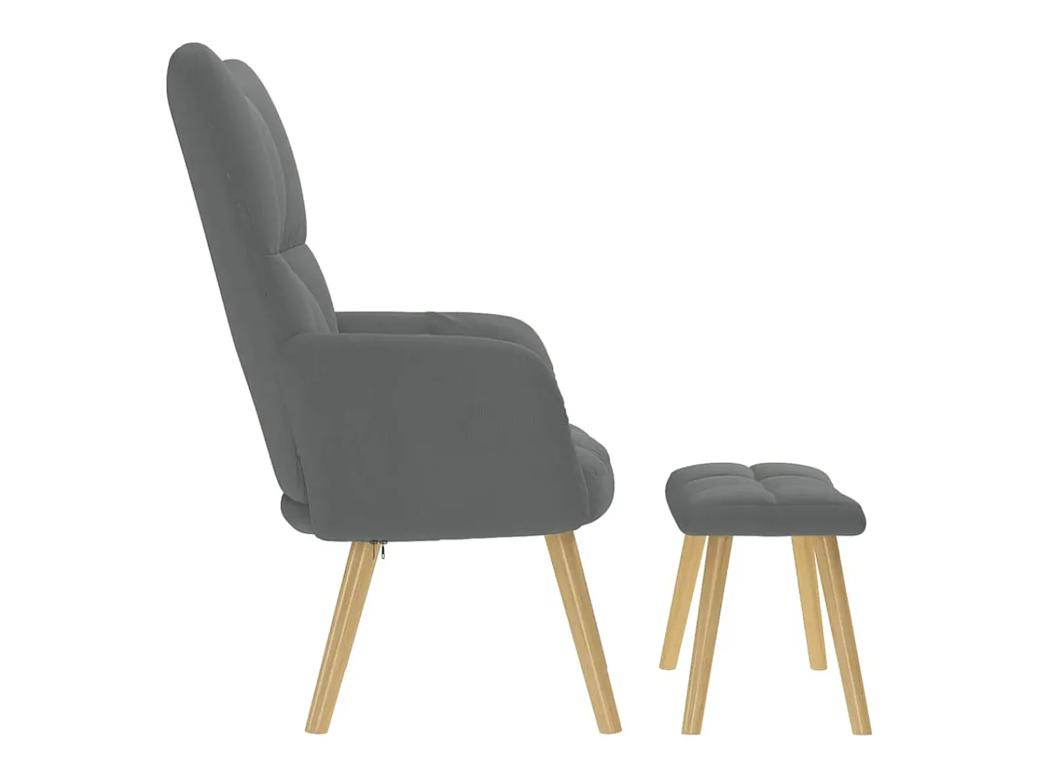 Poltrona | Cadeira Relax com banco p/ pés tecido cinza-escuro SHL574071^ Poltrona