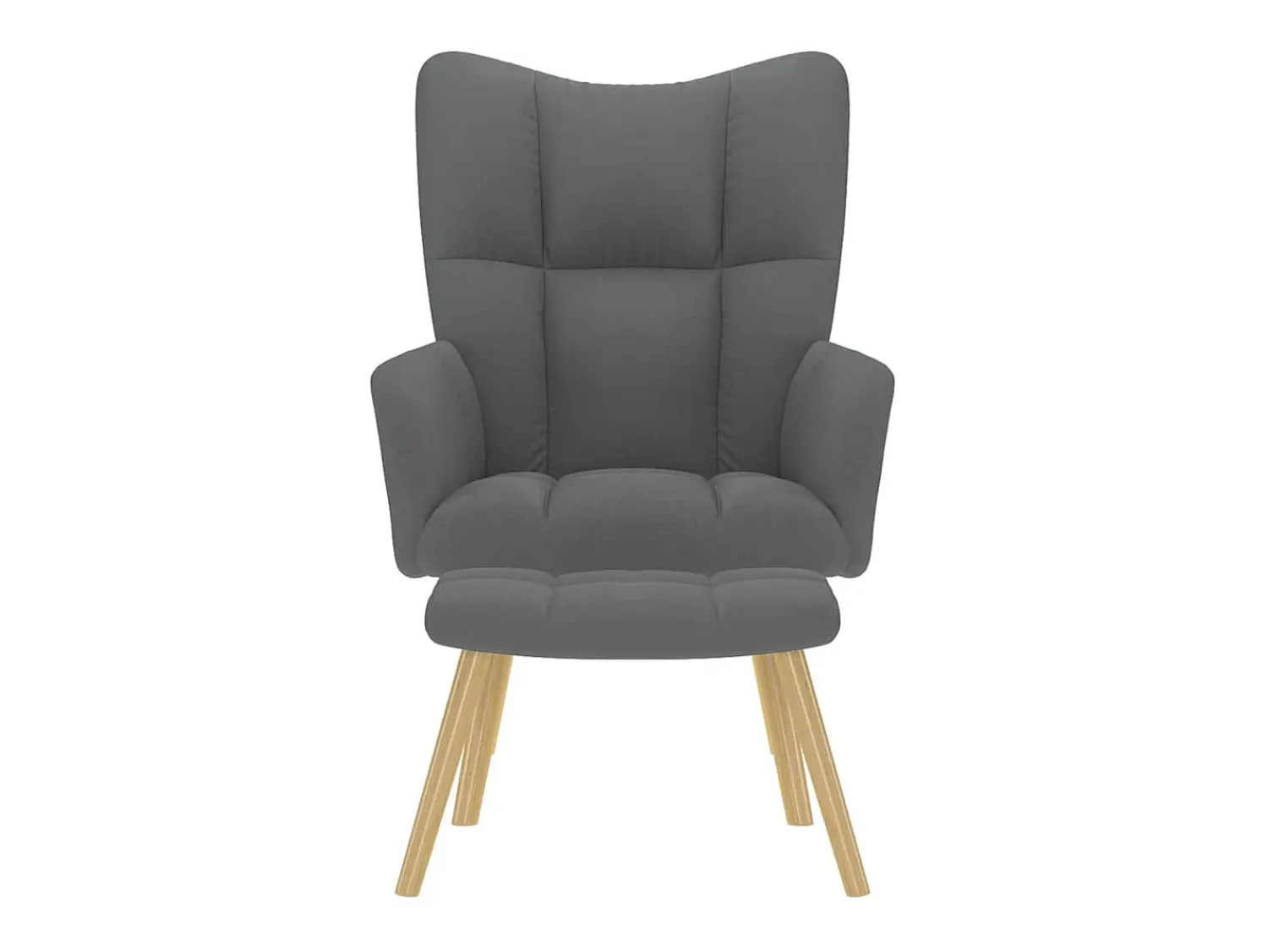Poltrona | Cadeira Relax com banco p/ pés tecido cinza-escuro SHL574071^ Poltrona