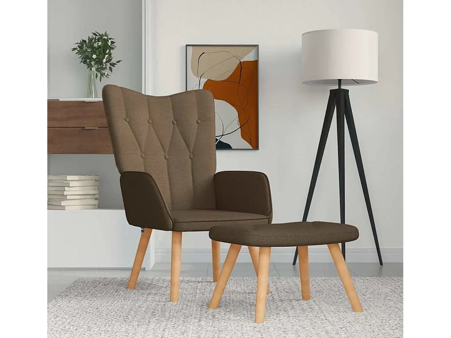 Poltrona | Cadeira Relax com banco tecido SHL938832^ Poltrona