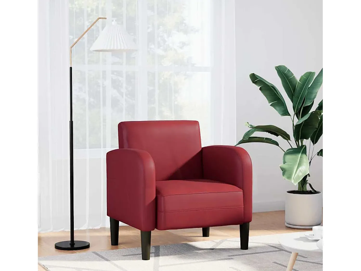 Poltrona* Poltrona | Cadeira Relax com apoios de braços 54 cm couro artificial SHL416327 Vermelho