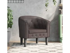 Poltrona | Cadeira Relax couro artificial SHL664147 Castanho