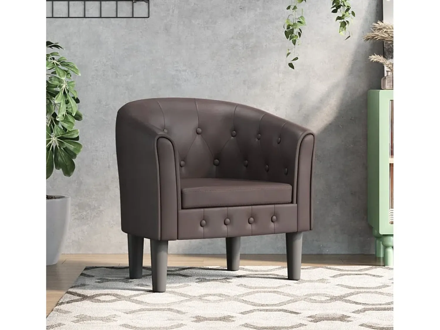 Poltrona | Cadeira Relax couro artificial SHL664147 Castanho