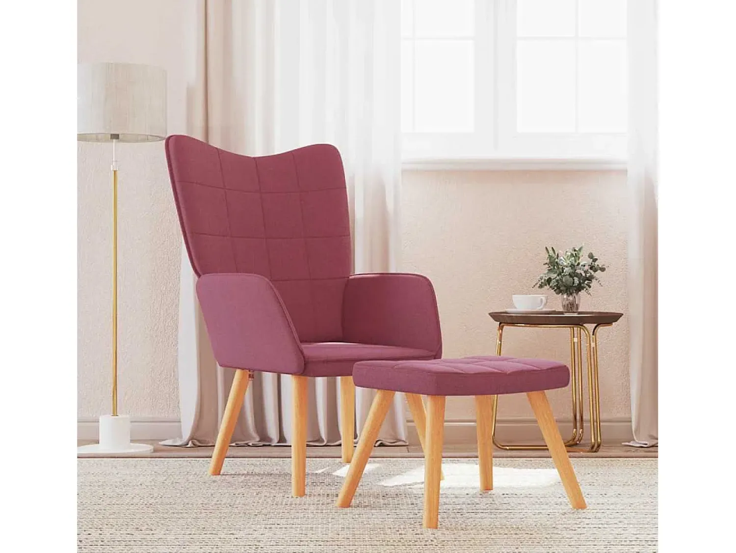 Poltrona* Poltrona | Cadeira Relax com banco tecido tinto SHL962287 Vermelho