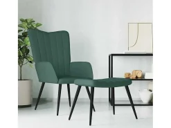 Best Poltrona | Cadeira Relax com banco veludo verde-escuro SHL687586 Verde pinho