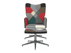 Poltrona* Poltrona | Cadeira Relax com banco tecido de retalhos SHL892751 Multicor