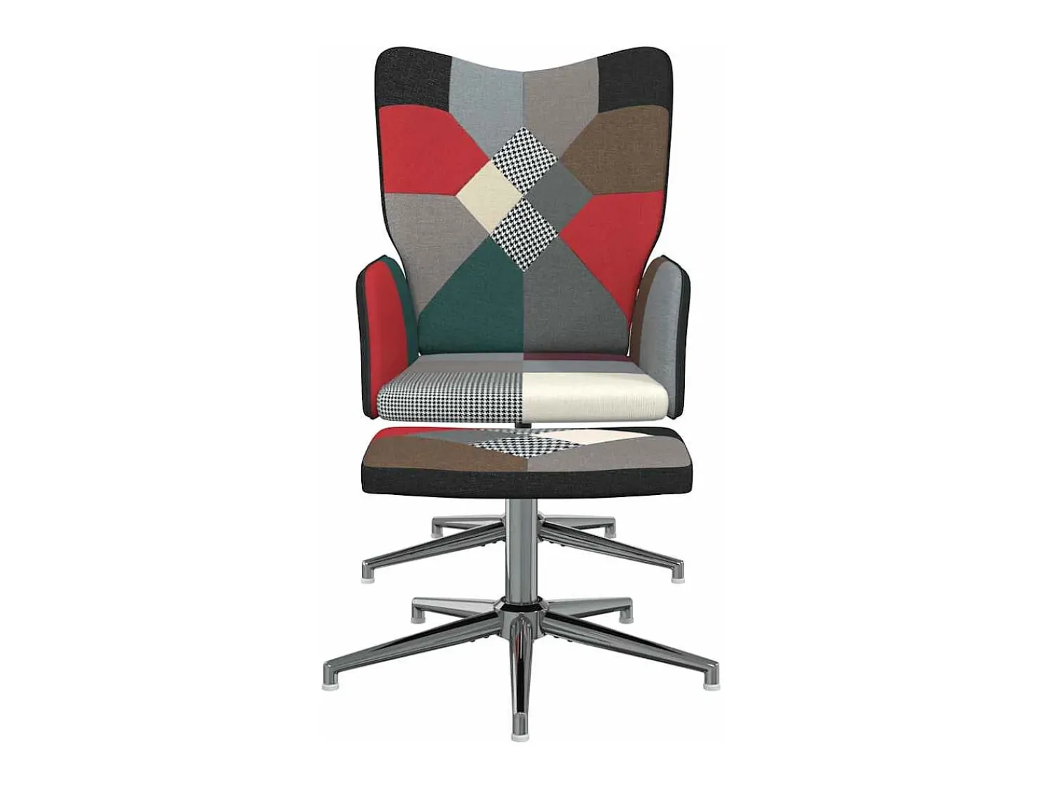 Poltrona* Poltrona | Cadeira Relax com banco tecido de retalhos SHL892751 Multicor
