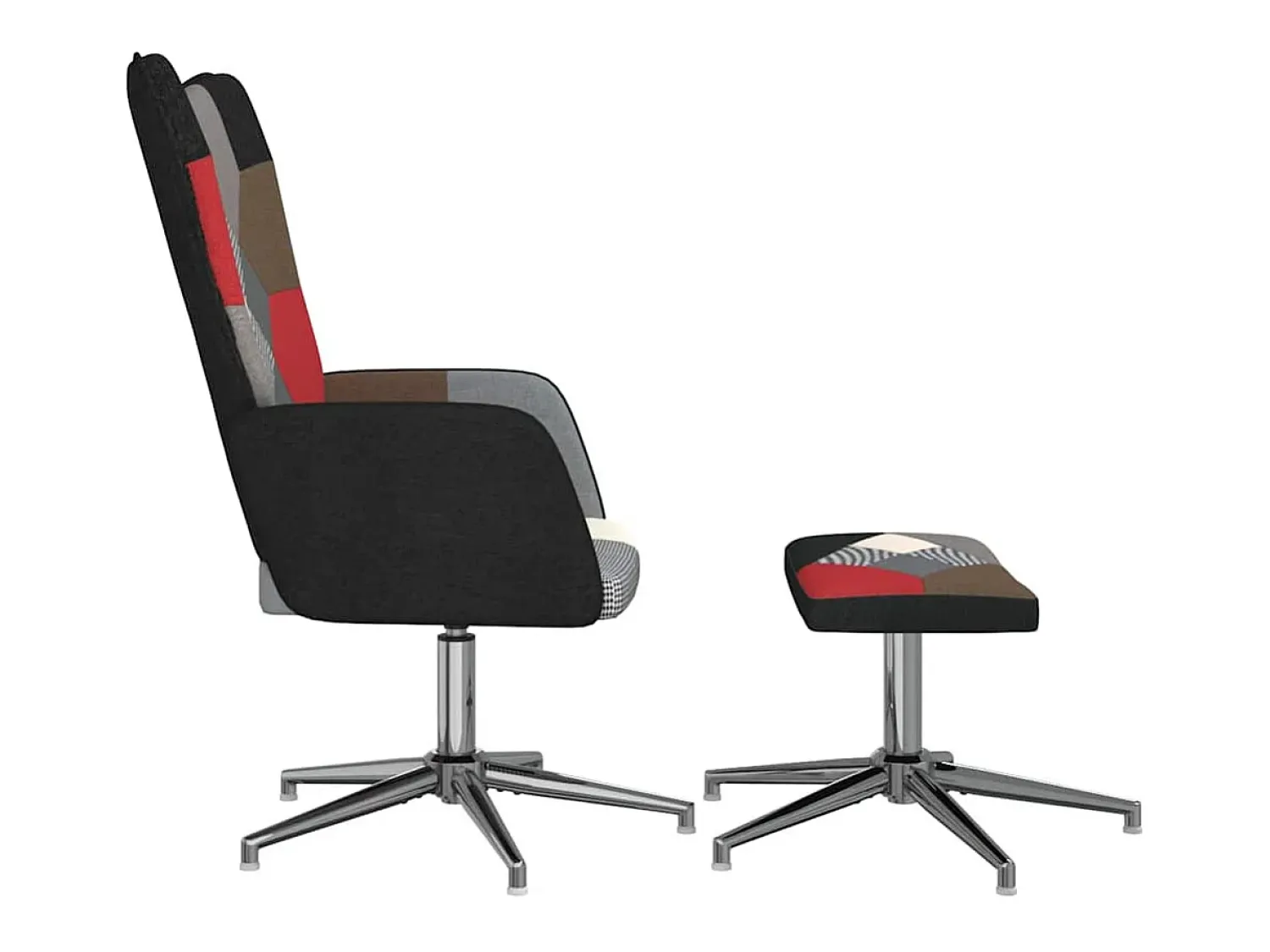 Poltrona* Poltrona | Cadeira Relax com banco tecido de retalhos SHL892751 Multicor
