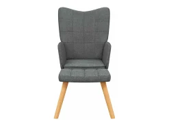 Poltrona | Cadeira Relax com banco tecido cinzento-escuro SHL128443^ Poltrona