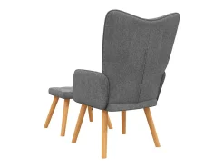 Poltrona | Cadeira Relax com banco tecido cinzento-escuro SHL128443^ Poltrona