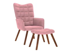 Poltrona* Poltrona | Cadeira Relax com banco veludo SHL238736 Rosa