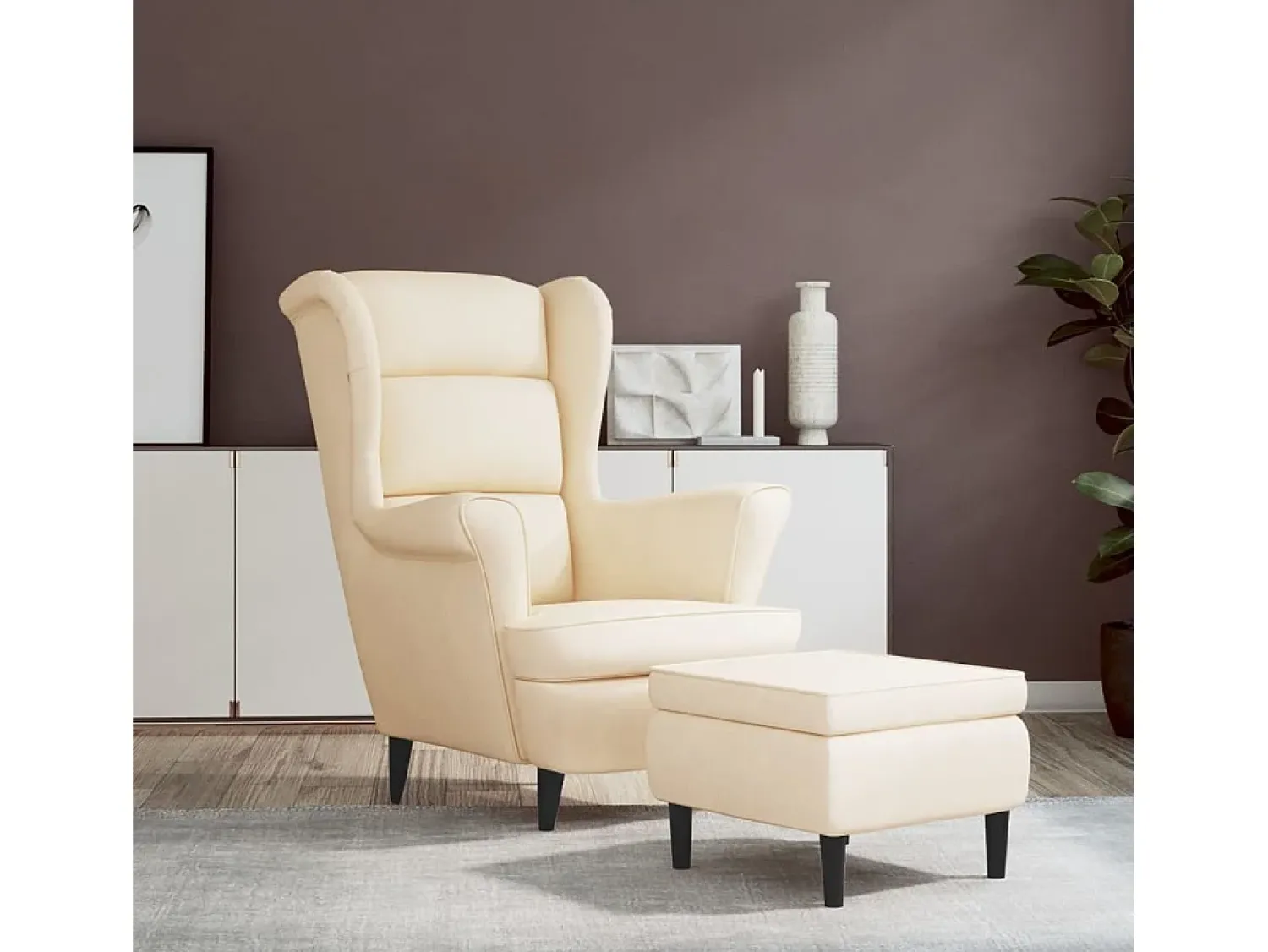 Poltrona| Poltrona | Cadeira Relax com banco veludo cor SHL273861 Creme