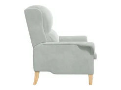 Poltrona | Cadeira Relax Cinzento-claro 76x94x102 cm Veludo SHL279081^ Poltrona