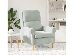 Poltrona | Cadeira Relax Cinzento-claro 76x94x102 cm Veludo SHL279081^ Poltrona