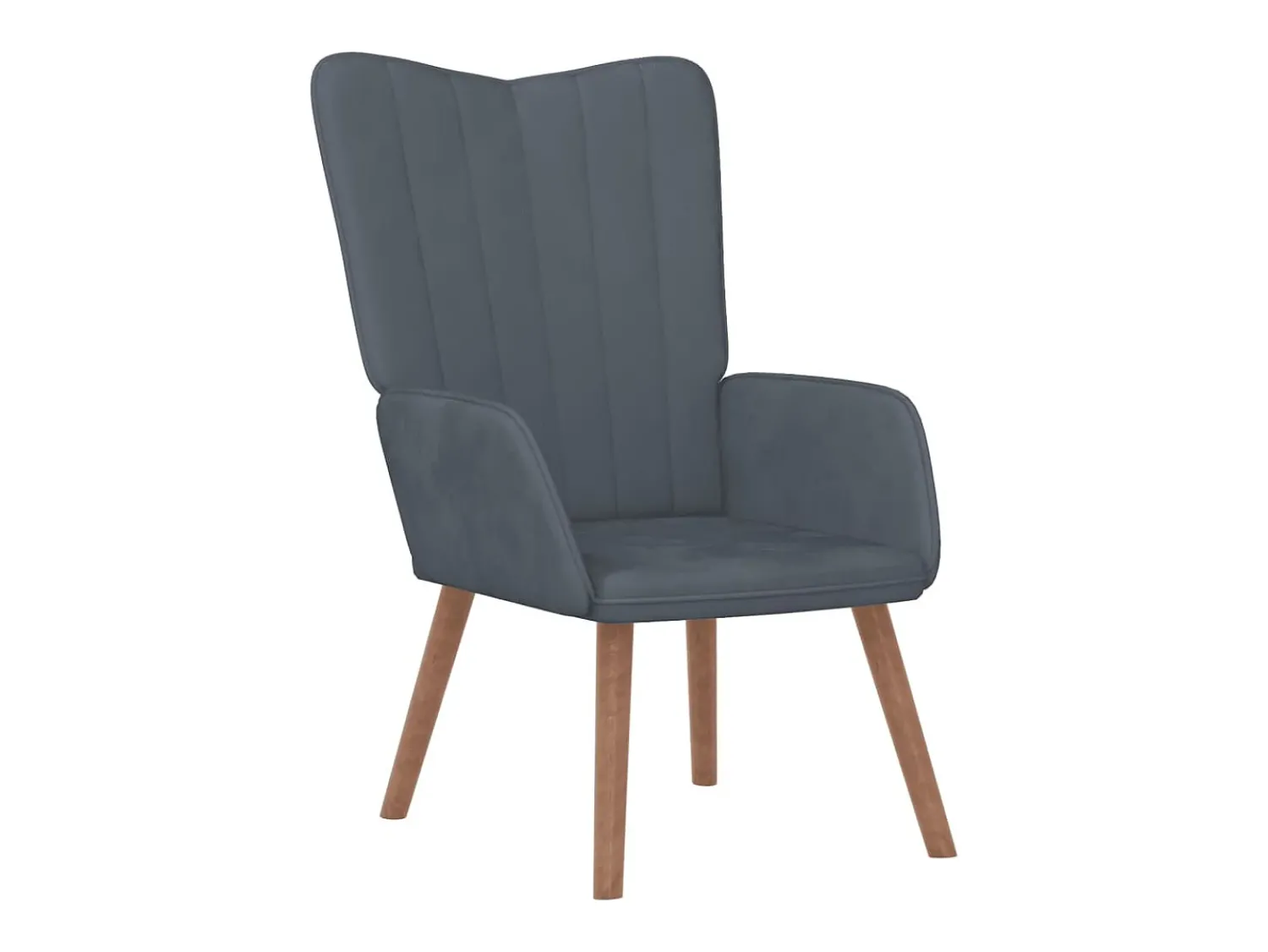 Poltrona| Poltrona | Cadeira Relax com banco veludo cinzento-escuro SHL640264 Cinza antracite