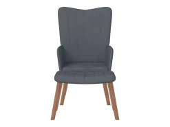Poltrona| Poltrona | Cadeira Relax com banco veludo cinzento-escuro SHL640264 Cinza antracite