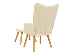 Poltrona | Cadeira Relax com banco tecido cor SHL788582 Creme