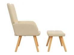 Poltrona | Cadeira Relax com banco tecido cor SHL788582 Creme