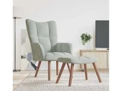 Poltrona* Poltrona | Cadeira Relax com banco veludo -claro SHL781882 Cinzento