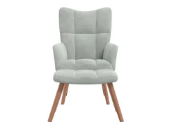 Poltrona* Poltrona | Cadeira Relax com banco veludo -claro SHL781882 Cinzento