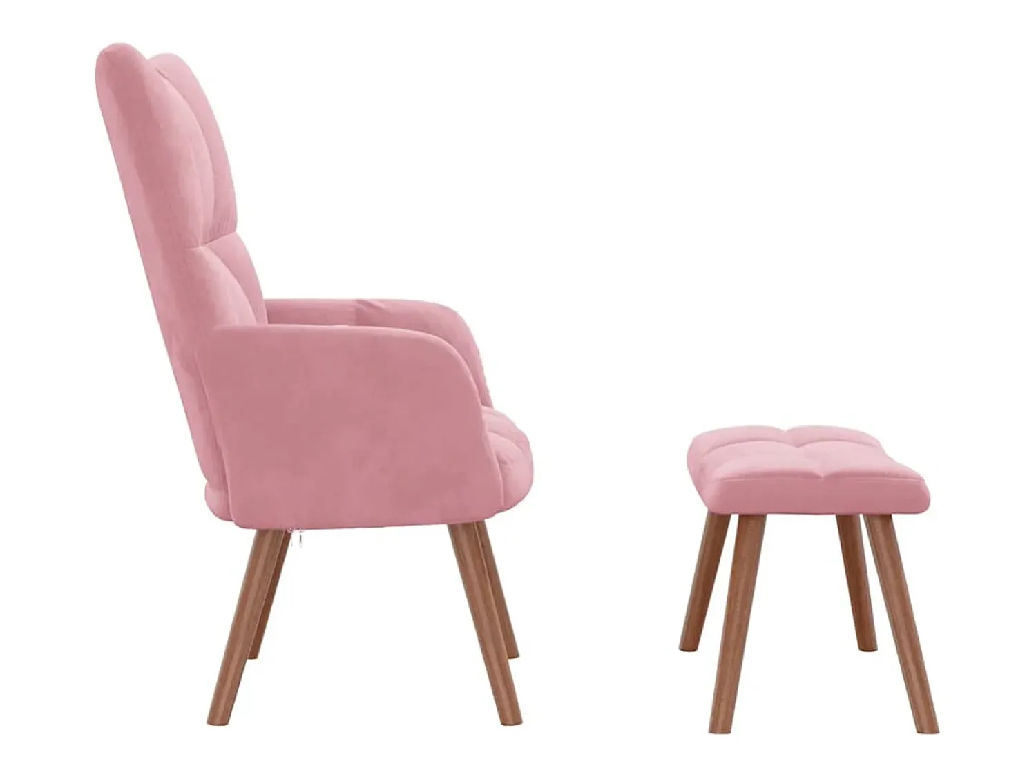 Best Poltrona | Cadeira Relax com banco veludo SHL17667 Rosa