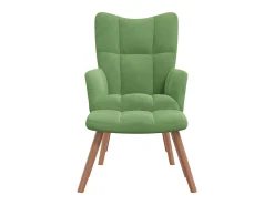 Poltrona| Poltrona | Cadeira Relax com banco veludo -claro SHL868925 Verde