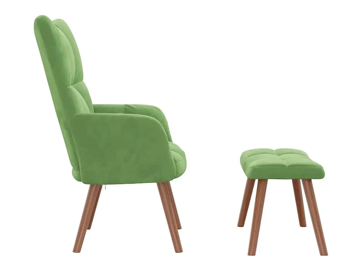 Poltrona| Poltrona | Cadeira Relax com banco veludo -claro SHL868925 Verde