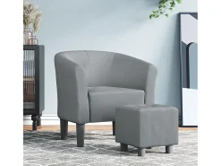 Poltrona* Poltrona | Cadeira Relax com apoio de pés tecido -claro SHL686604 Cinzento