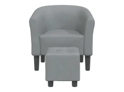 Poltrona* Poltrona | Cadeira Relax com apoio de pés tecido -claro SHL686604 Cinzento