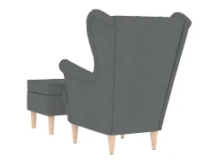 Hot Poltrona | Cadeira Relax com apoio de pés tecido cinzento-escuro SHL874363 Cinza antracite