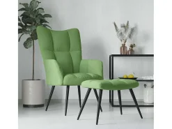 Hot Poltrona | Cadeira Relax com banco veludo -claro SHL695810 Verde